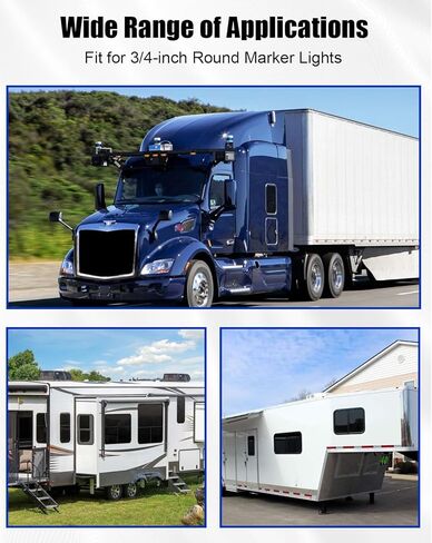 3/4" Round Stainless Steel Trim Ring Chrome Bezel Compatible with 3/4" Accent Marker Lights and All 3/4 Inch Round Marker Clearance Lights, 100PCS in Kuwait