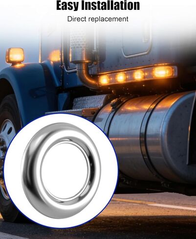 3/4" Round Stainless Steel Trim Ring Chrome Bezel Compatible with 3/4" Accent Marker Lights and All 3/4 Inch Round Marker Clearance Lights, 100PCS in Kuwait