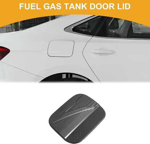 Fuel Tank Door Cap for Hyundai Santa Fe 2024-2025 Fuel Filler Flap Cover Adhesive Type Carbon Fiber Black ABS in Saudi Arabia
