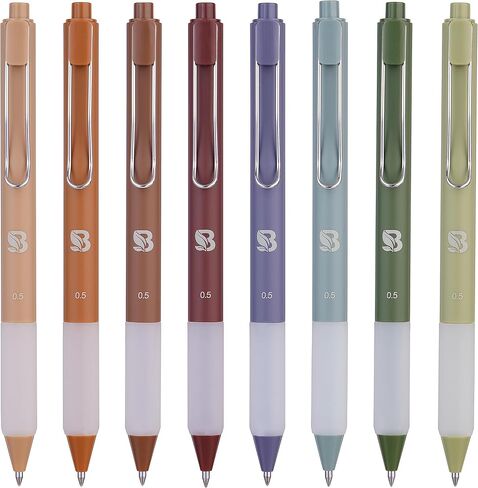 BLIEVE Gel Pens - Earthy, Matte Finish, Smooth Writing, No Bleed - For Journaling, Bible Notes, Drawing - Cute School Supplies, 8 Pack in Kuwait