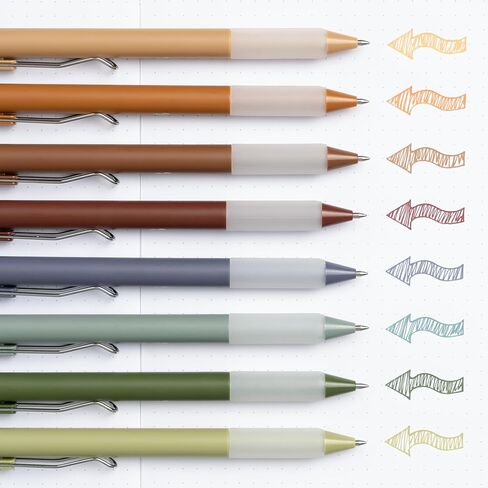 BLIEVE Gel Pens - Earthy, Matte Finish, Smooth Writing, No Bleed - For Journaling, Bible Notes, Drawing - Cute School Supplies, 8 Pack in Kuwait
