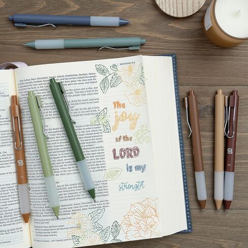 BLIEVE Gel Pens - Earthy, Matte Finish, Smooth Writing, No Bleed - For Journaling, Bible Notes, Drawing - Cute School Supplies, 8 Pack in Kuwait