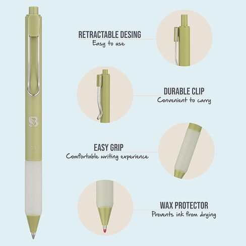 BLIEVE Gel Pens - Earthy, Matte Finish, Smooth Writing, No Bleed - For Journaling, Bible Notes, Drawing - Cute School Supplies, 8 Pack in Kuwait