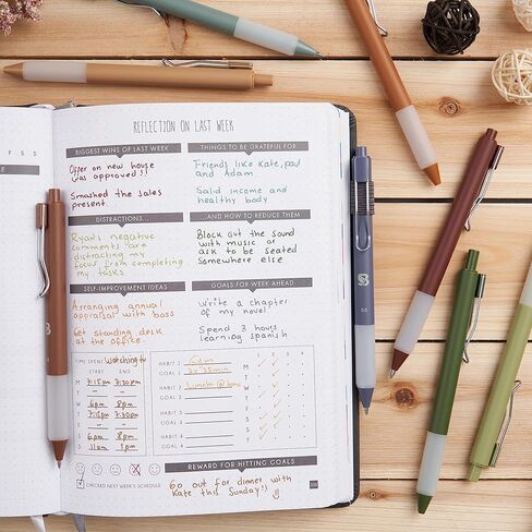 BLIEVE Gel Pens - Earthy, Matte Finish, Smooth Writing, No Bleed - For Journaling, Bible Notes, Drawing - Cute School Supplies, 8 Pack in Kuwait