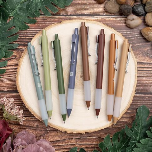 BLIEVE Gel Pens - Earthy, Matte Finish, Smooth Writing, No Bleed - For Journaling, Bible Notes, Drawing - Cute School Supplies, 8 Pack in Kuwait