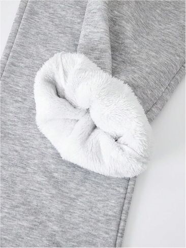 2 Pack Girl's Fleece Sweatpants Embroidered Wide Leg Trousers Baggy Track Pants Trendy in Saudi Arabia