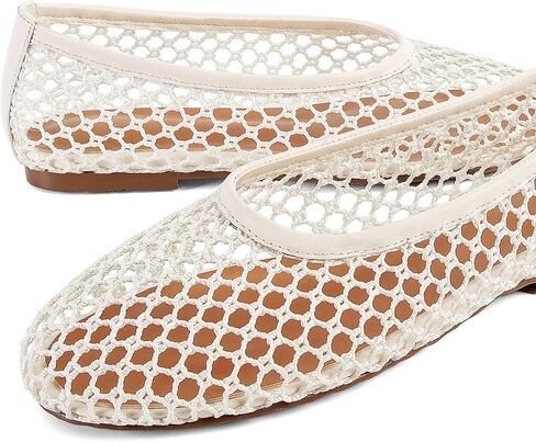 SOVANYOU Mesh Ballet Flats for Women Slip On Round Toe Comfy Casual Office Fishnet Ballerina Flat Shoes in Saudi Arabia