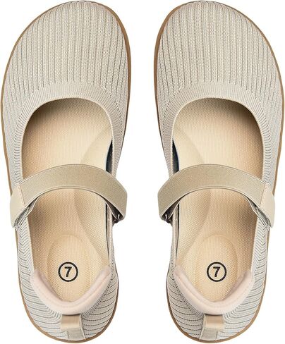 Women's Mary Jane Flats - Knit Ballet Shoes with Wide Toe Box & Round Toe, Comfortable Slip-On Dressy Casual Office Flats for Women in Kuwait