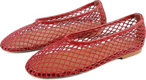 SOVANYOU Mesh Ballet Flats for Women Slip On Round Toe Comfy Casual Office Fishnet Ballerina Flat Shoes in Saudi Arabia