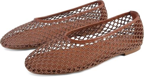 SOVANYOU Mesh Ballet Flats for Women Slip On Round Toe Comfy Casual Office Fishnet Ballerina Flat Shoes in Saudi Arabia