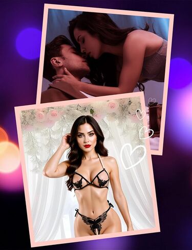 Sexy Butterfly Lace Lingerie Set - Sheer Mesh Bralette & Panty 2 Piece Set, Push Up Bra Matching Lace Underwear in Saudi Arabia