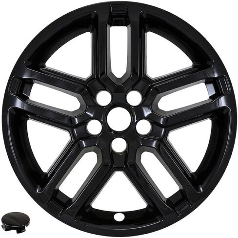 Wheel Cover Fits Ford Explorer Active 2025-2026 IMPOSTOR﻿ Set of 4 Wheel Skins 18 Inch Diameter 5 U Spoke Gloss Black Painted ABS Plastic Snap-On Installation in Saudi Arabia