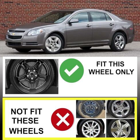 17-Inch Silver Wheel Cover Set Compatible with Chevrolet Malibu 2008–2012 | Durable ABS Hubcaps with OEM-Style Fit | Replacement for 5-Lug Factory Steel Wheels (Set of 4) in Saudi Arabia