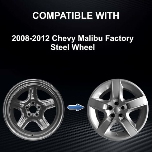 17-Inch Silver Wheel Cover Set Compatible with Chevrolet Malibu 2008–2012 | Durable ABS Hubcaps with OEM-Style Fit | Replacement for 5-Lug Factory Steel Wheels (Set of 4) in Saudi Arabia
