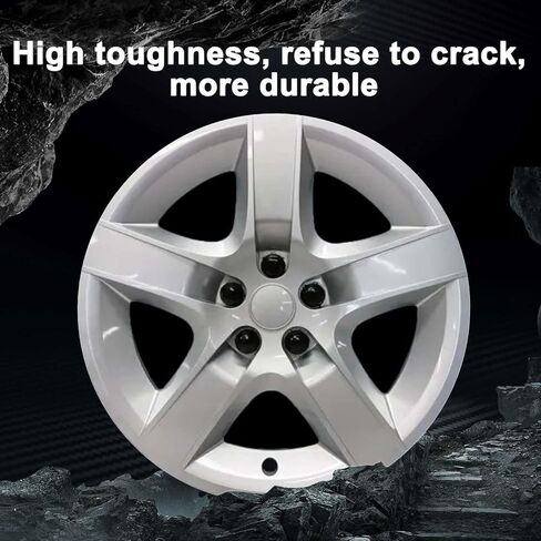 17-Inch Silver Wheel Cover Set Compatible with Chevrolet Malibu 2008–2012 | Durable ABS Hubcaps with OEM-Style Fit | Replacement for 5-Lug Factory Steel Wheels (Set of 4) in Saudi Arabia