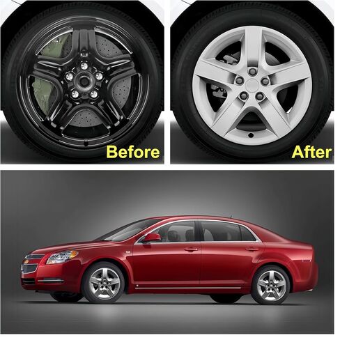 17-Inch Silver Wheel Cover Set Compatible with Chevrolet Malibu 2008–2012 | Durable ABS Hubcaps with OEM-Style Fit | Replacement for 5-Lug Factory Steel Wheels (Set of 4) in Saudi Arabia