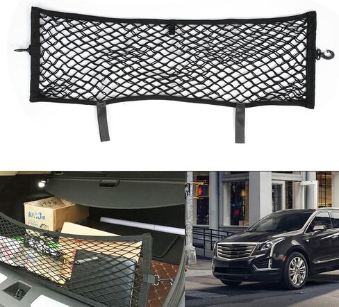 شبكة حمولة صندوق السيارة لكاديلاك XT5، شبكة تخزين مرنة بطبقة مزدوجة، أسود، 90 × 30 سم، مادة PA66 عالية القوة in Kuwait