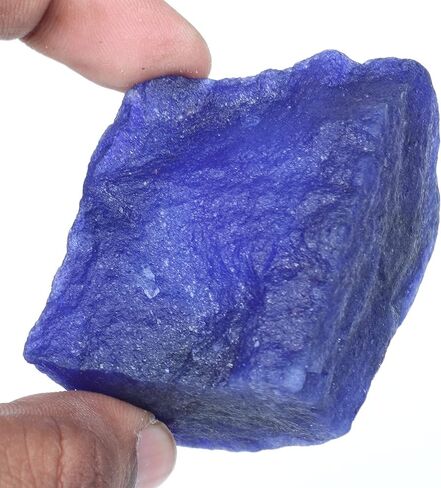 REAL-GEMS ياقوت أزرق طبيعي معتمد 63 قيراط. كريستال شفاء أحجار كريمة فضفاضة خشنة AXA-138 لصناعة المجوهرات وهواة الجمع in Kuwait