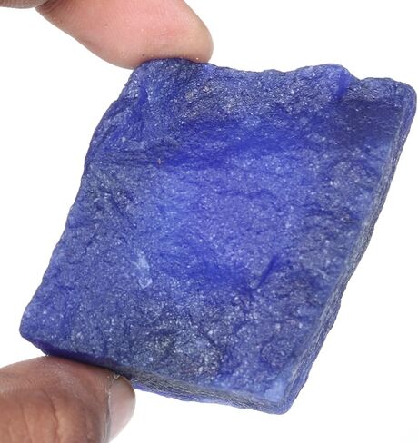 REAL-GEMS ياقوت أزرق طبيعي معتمد 63 قيراط. كريستال شفاء أحجار كريمة فضفاضة خشنة AXA-138 لصناعة المجوهرات وهواة الجمع in Kuwait