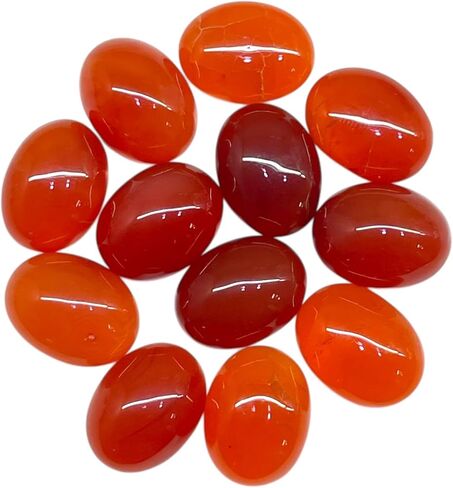 12 Pcs Natural Carnelian 16x12mm Oval Cabochon Loose Gemstones Whoelsale Lot in Saudi Arabia