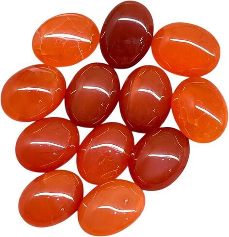 12 Pcs Natural Carnelian 16x12mm Oval Cabochon Loose Gemstones Whoelsale Lot in Saudi Arabia