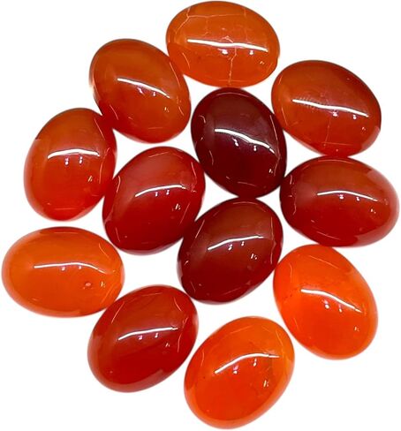 12 Pcs Natural Carnelian 16x12mm Oval Cabochon Loose Gemstones Whoelsale Lot in Saudi Arabia