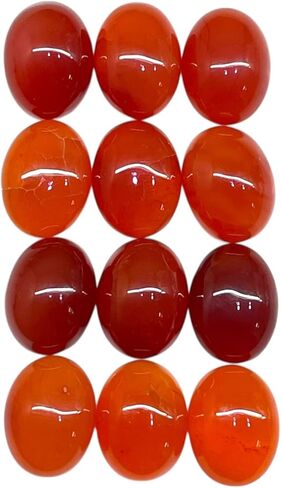 12 Pcs Natural Carnelian 16x12mm Oval Cabochon Loose Gemstones Whoelsale Lot in Saudi Arabia