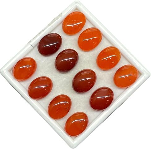 12 Pcs Natural Carnelian 16x12mm Oval Cabochon Loose Gemstones Whoelsale Lot in Saudi Arabia