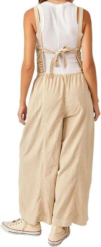 Free People Forever Always Cotton Wide Leg Jumpsuit in Beached Sand Size M in Saudi Arabia