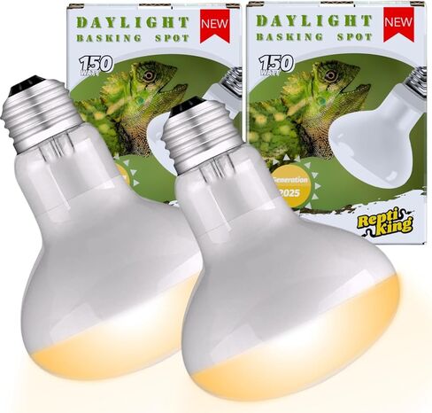 مصباح لمبة الحرارة للزواحف، 2 حزمة 75 وات بقعة تشمس في ضوء النهار، التنين الملتحي/السلحفاة/السحلية/مصباح إضاءة أبو بريص، مصباح الحرارة UVA، ضوء الفرح للزواحف in Kuwait