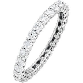 Solid 14K White Gold 2.5mm Moissanite Eternity Band for Womens, Ladies Bridal Ring, Stacking Ring in Kuwait