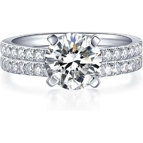 IMOLOVE 2CT Moissanite Wedding Engagement Bridal Ring Set for Women Size 6 - Shine Bright, Spend Light in Kuwait