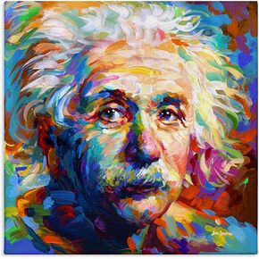 Stupell Industries Abstract Albert Einstein Portrait Canvas Wall Art by Leon Devenice in Kuwait