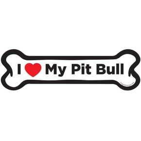 Magnet Me Up I Love My Pitbull Dog Bone Magnet Decal, 2x7 Inches, Heavy Duty Automotive Magnet for Car Truck SUV in Kuwait