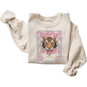 FITIN Unisex The Heavens Are Roaring Psalm 19:1 Sweatshirt – Christian Tiger Graphic Faith Crewneck in Kuwait