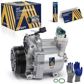 AISIN ACCF-00577 Air Conditioner AC Compressor - Compatible with Subaru Forester 2007-2014, Impreza 2008-2014, WRX 2015-2016, WRX STI 2015-2019 - 2.0L 2.5L - with 4-Pulley Groove, with Clutch in Kuwait
