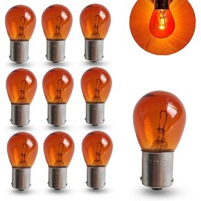 10 PCS Car PY21W S25 12V21W BAU15S Turn Signal Light Bulb Single-Contact Brake Taillight Replacement Miniature Mini Bulb For Cars Trucks SUVs Motorcycles (Amber) in Kuwait