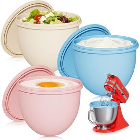Silicone Bowl Liners for KitchenAid 5 Qt Tilt-Head Stand Mixers – Food-Grade Silicone Inserts with Locking Lids – Heat-Resistant Accessories for Baking and Storage in Saudi Arabia