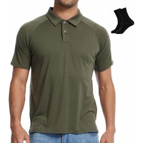 MERINNOVATION Merino Wool Polo Shirt Men - 100% Merino Wool Shirts for Men Anti-Odor Short Sleeve Wicking Base Layer Polo in Kuwait