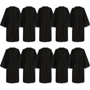 10 قطع من ثوب التخرج غير اللامع للكلية البكالوريوس، رداء جوقة أسود معمودية القس القاضي للبالغين من الجنسين in Kuwait