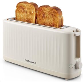 Elite Gourmet ECT2517C SLIMTOAST™ 2-Slice, Long Slot Toaster, Cool-touch Body, 6 Toast Settings & Cancel Function, Extra Wide 1.5" Slot Easily Fits Breads, English Muffins, Bagels & Waffles, Cremello in Kuwait