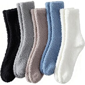 جوارب Fauson Fuzzy للنساء - جوارب نوم دافئة للنساء، جورب نسائي مريح لراحة المنزل في الشتاء in Kuwait