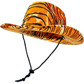 قبعة رعاة البقر بطباعة النمر واسعة الحواف قبعات راعية البقر الغربية مع حبل قابل للتعديل على شكل رعاة البقر للرجال والنساء in Kuwait