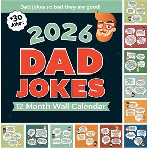 2026 Dad Joke Wall Calendar | A Year of Hillariously Punny Dad Jokes, Funny Quotes, Funny Calendar for the Office or Home, Bring it to Work for Your Coworkers in Kuwait