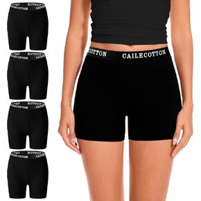 ملابس داخلية نسائية من CAILECOTTON مصنوعة من القطن سراويل داخلية قصيرة للنساء بخصر عالٍ وقابلة للتنفس - 4 عبوات in Saudi Arabia