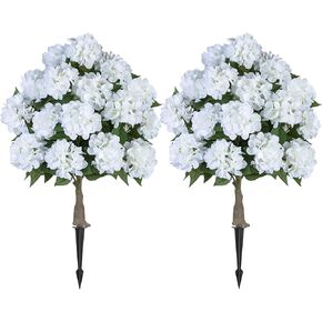 BLOSMON Hydrangea Topiary Trees الاصطناعي - في الهواء الطلق 2 حزم 33 "زهرة وردية وهمية شجرة الكرة لمزارعي الشرفة الأمامية الجرار الديكور - 20 رؤساء فو نباتات شجيرة الكوبية مع ارتفاع لفناء ساحة الحديقة in Kuwait