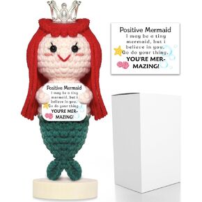 حورية البحر هدايا عيد الفصح سلة الحشو: أنت مير-مازينغ ابنة أفضل صديق صديقة أخت مراهقة بنات هدايا عيد ميلادها الكروشيه، ديكورات حورية البحر الصغيرة مع بطاقات دعم إيجابية عاطفية in Kuwait