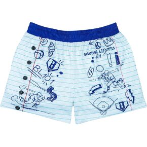 Baseball Lifestyle 101 Men's Doodle Mesh Shorts with Side Pockets and Elastic Waist, 5 inch Inseam, Adult Sizes S-XL in Kuwait