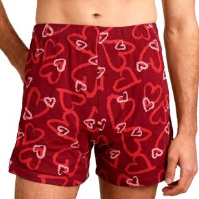 Evankin Men Valentines Boxers, Red Funny Novelty Heart Underwear, Comfort Breathable Soft Underpants Shorts in Saudi Arabia