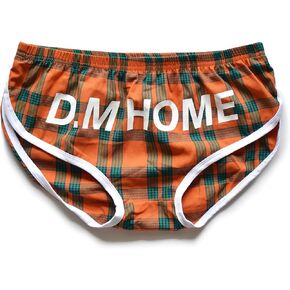 D.M Men's Underwear Boxer Trunks Plaid Woven Cotton Low Rise Cut Fashion Sports Style Booty Lounging Homewear in Saudi Arabia